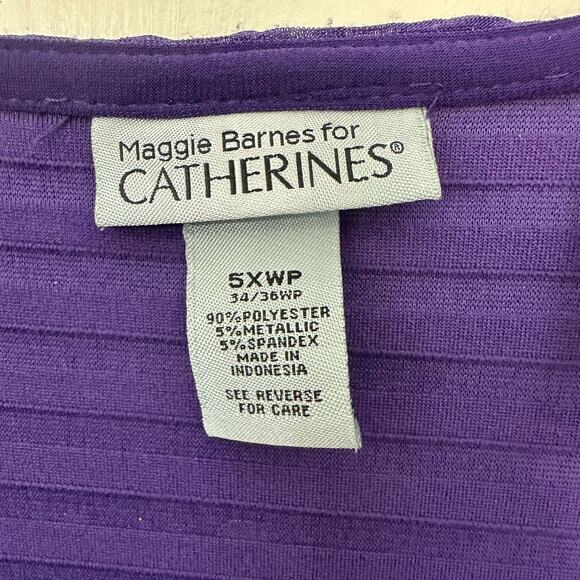 Maggie Barnes for Catherines Purple Open Front Cardigan Womens Size 5X Petite - Picture 2 of 8
